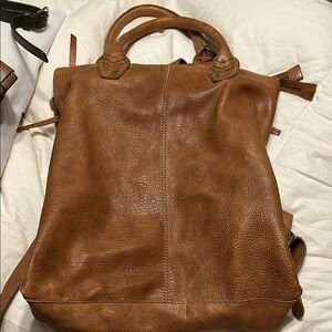 Free People Brown Backpack with Adjustable Straps